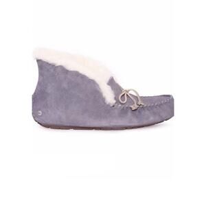 UGG ALENA SHEARLING LINED MOCCASIN SLIPPERS Nightfall-Gray/Purple NEWwBOX SZ 6